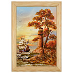 0076421-18*24 (15*21)см ПАННО настенной ПЕЙЗАЖ №12 (янтарная крошка)