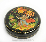  /10,5*3см Художественная роспись Шкатулка  "Сказки. Жар-Птица" круглая /50