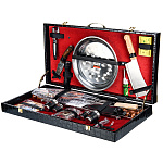 0080504/АА  ШАШЛЫЧНЫЙ НАБОР "Пикник"  в кожаном футляре