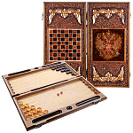 0069329 Янтарь 2 В 1 НАРДЫ -ШАШКИ"Герб РФ" 600*300*80 мм