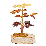 0054730/камней 32  Сувенир Дерево Янтарное 8 см