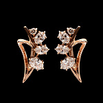 821606/6,58г  Серебро 925* СЕРЬГИ вст.фианит/позолота