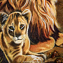 Картина янтарная "Лев и львенок" 60х80 см, фотография 3. Интернет-магазин ЛАВКА ПОДАРКОВ