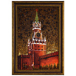 Картина янтарная "Спасская башня ночью" 40х60 см