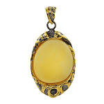 723012/12,11г  Серебро 925* ПОДВЕСКА вст.Янтарь р/п