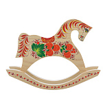 Деревянная игрушка "Лошадка-качалка". Хохлома