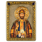 0065384-15*20см Икона подарочная "Св.блг.князь Олег Брянский" мор..дуб  в ПУ (RTI-350.m)