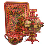 Самовар электрический 3 л "Петух". Хохлома