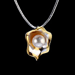 823931/3,80г  Серебро 925* ПОДВЕСКА  вст.жемчуг р/п