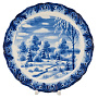 Тарелка декоративная "Зимний пейзаж". Гжель, фотография 3. Интернет-магазин ЛАВКА ПОДАРКОВ