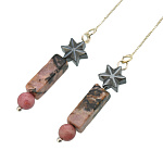 Серьги "Равновесие". Родонит