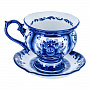 Чайная пара "Дебют". Гжель, фотография 1. Интернет-магазин ЛАВКА ПОДАРКОВ