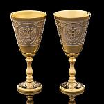 Набор из 2-х рюмок с позолотой "Водочный". Златоуст