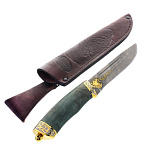 /Н-78 Златоуст НОЖ позолота, 2 резные гарды, сталь У10А-7ХНМ стабилиз. береза