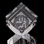 Статуэтка-куб из хрусталя "Хвала Аллаху"