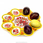 Пасхальница фарфоровая на 8 яиц "Хохлома", фотография 1. Интернет-магазин ЛАВКА ПОДАРКОВ