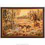 Картина янтарная "Охота. Погоня за зайцем" 40х60 см, фотография 1. Интернет-магазин ЛАВКА ПОДАРКОВ