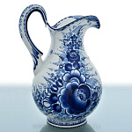 -34*23-зол Гжель Кувшин большой в золоте 34*23см Авт. Алехин С.С.