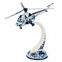 Статуэтка фарфоровая "Вертолёт" на постаменте. Гжель, фотография 3. Интернет-магазин ЛАВКА ПОДАРКОВ