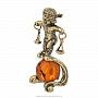 Статуэтка из бронзы с янтарем "Знаки зодиака. Весы", фотография 2. Интернет-магазин ЛАВКА ПОДАРКОВ