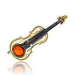 0045332/1657.4 Брошь Скрипка Вивальди (коньячный)