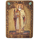 0028060/15*20см Икона подарочная "Св. равноап. Князь Владимир"мор.дуб  в ПУ (RTI-282.m)