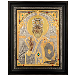 0059970 Гальванопластика ИКОНА "НИКОЛАЙ ЧУДОТВОРЕЦ" 42,5*34*5см