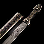0066398 Оружие сувенирное КИНЖАЛ БОЛЬШОЙ "РАГДАН" в мет. ножнах, мельхиор