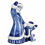 Статуэтка "Зимняя прогулка". Гжель, фотография 1. Интернет-магазин ЛАВКА ПОДАРКОВ