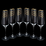 0035008/14.00385.07 ЛФЗ НАБОР ДЛЯ ШАМПАНСКОГО 6 бокалов 180мл СЕТКА ЗОЛОТО