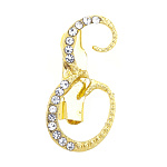 0071311/ДББКЕ516895 Бижутерия БРОШЬ БУКВА"Е" золотая