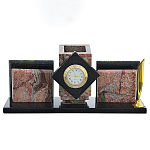 0035173/6967  Нат.камень настольный набор  с "МЕНЕДЖЕР" креноид змеевик