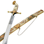 0090145 Оружие сувенирное ШАШКА "ЕСАУЛ С ШАРОМ" (мет.зол.)