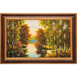 0056159/5 Картина (янтарная крошка)  "РУССКИЕ ОЗЕРА" 28*47см 