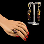 0050407/Кольцо 720068 вст.янтарь р/п (Ag 925)