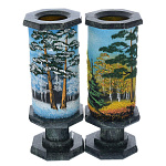 0050827/3600 Нат.камень Ваза "Сюжетная"  Змеевик 