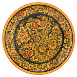 0069681 Хохлома ПАННО-ТАРЕЛКА прес. 500*20мм  кудрина на черном