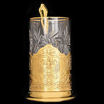 0021563/без эмали Златоуст ПОДСТАКАННИК "Герб РФ"+ ложка (без эмали) П/У 