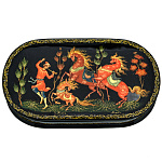 0071555-16*9см  Лаковая миниатюра Палех ШКАТУЛКА "КОНЕК-ГОРБУНОК" Марова