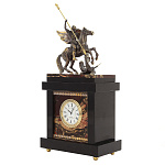 0021482 Нат.камень Часы настольные "Георгий Победоносец" Яшма 113568