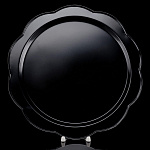 0053780/D=32см  Жостовский поднос ЧЕРНЫЙ ФОН ПОД РОСПИСЬ