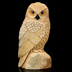 /И780 Скульптура "Сова"; кость кита 10,5*5*20см