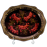Поднос с авторской росписью "Рябина" 38х31 см