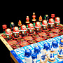 Шахматы дорожные "Гжель-Хохлома", фотография 3. Интернет-магазин ЛАВКА ПОДАРКОВ