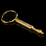 Лупа с позолотой и фианитами. Златоуст