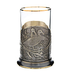 0037816 Подстаканник ХЛ Латунь с добавлением бронзы  "ОХОТА НА УТОК"