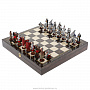 Шахматный ларец с оловянными фигурами "Ледовое побоище" 37х37 см, фотография 1. Интернет-магазин ЛАВКА ПОДАРКОВ