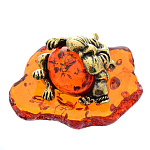 0045785/121 Сувенир Кот с сосиской на подставке Сувенир (коньячный)