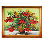 0066306 Картина каменная РЯБИНА  30*40см багет- дерево