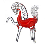 0041331/24802-5346 Декор.изделие "Конь" (красный), 3 вел, Цветная пудра